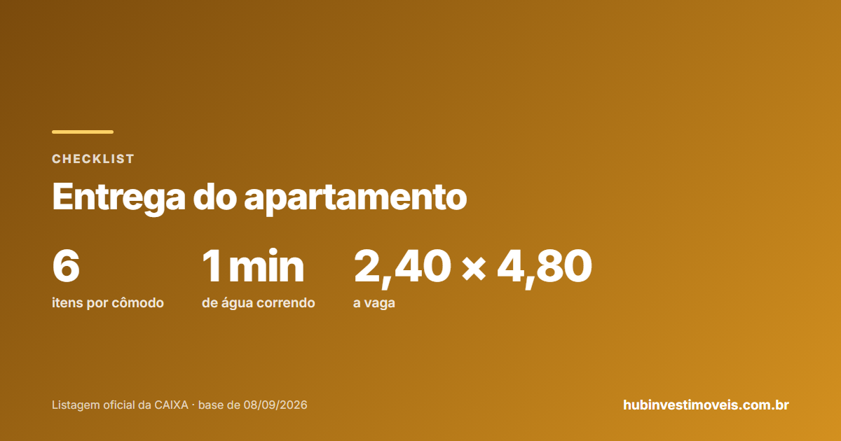 Entrega do apartamento: checklist cômodo a cômodo