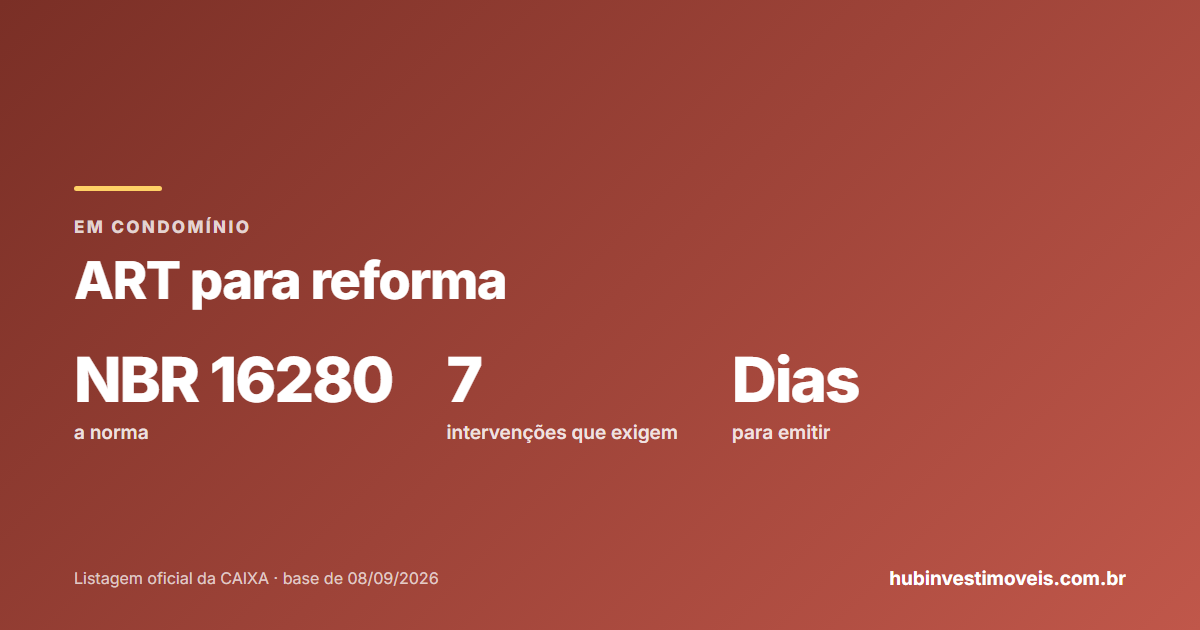 ART para reforma em condomínio: quando é obrigatória