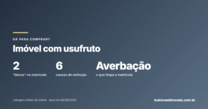 Imóvel com usufruto: dá para comprar? O que muda, quem paga o quê e como se extingue