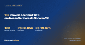 Imóveis da Caixa que aceitam FGTS em Nossa Senhora do Socorro/SE: são 182