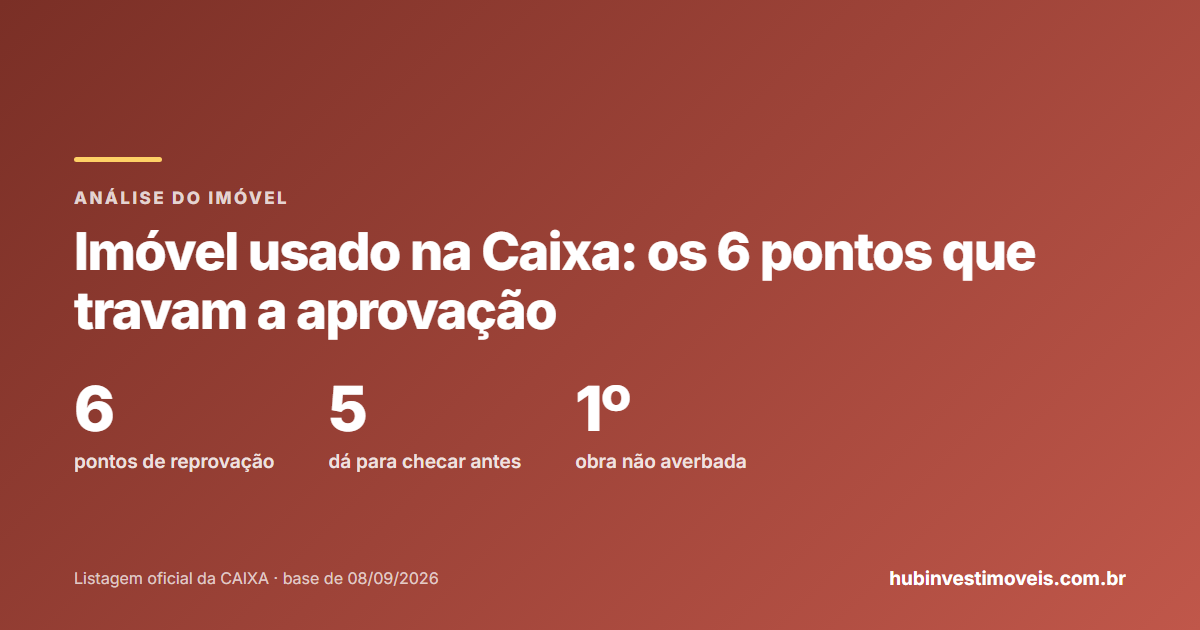 Imóvel usado na Caixa: os seis pontos que travam a aprovação do financiamento