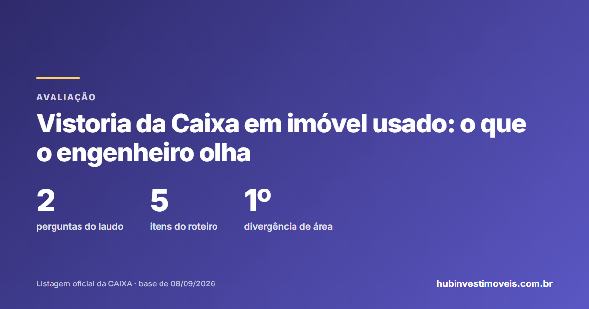 Vistoria da Caixa em imóvel usado: o roteiro do engenheiro avaliador