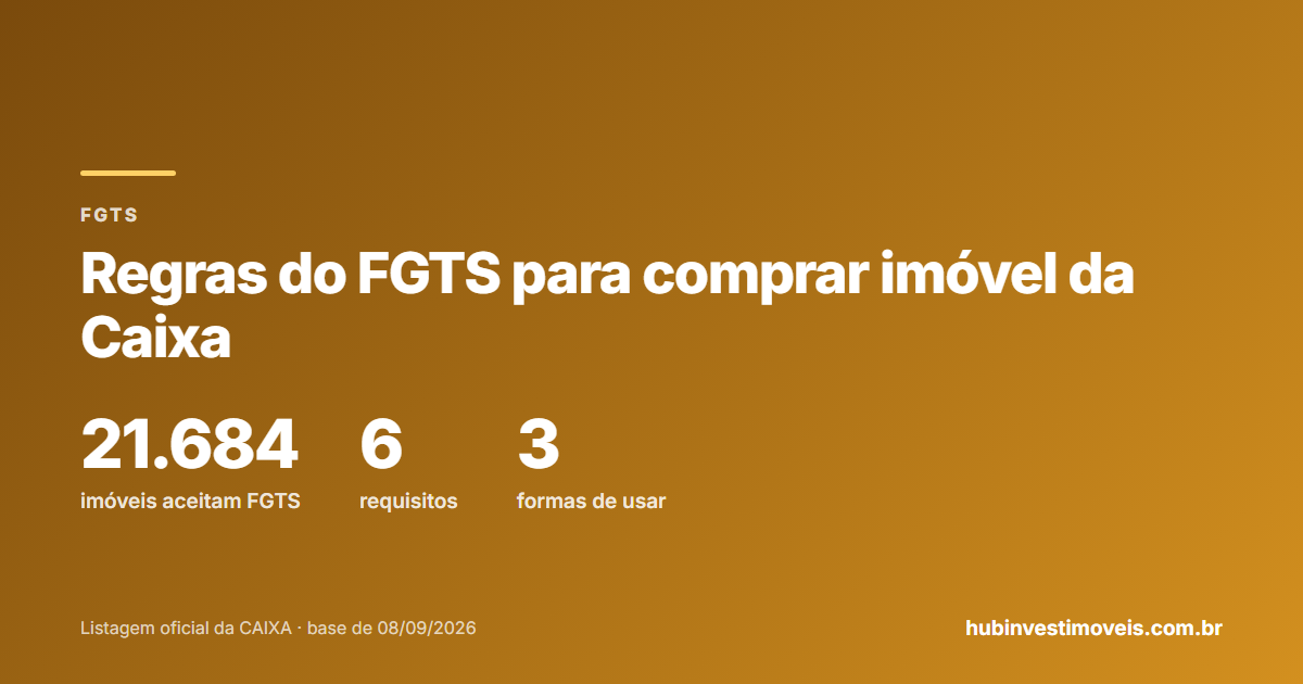 Regras do FGTS para comprar imóvel da Caixa: requisitos e formas de uso